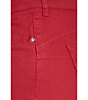 Памучен дамски дънков панталон в червен цвят-3 снимка