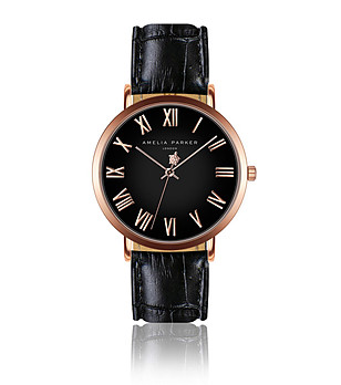 Дамски часовник в черно и розовозлатисто Lorain снимка