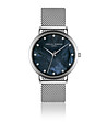 Сребрист дамски часовник със син циферблат Aura-0 снимка