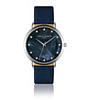 Дамски часовник в сребристо и синьо Aura-0 снимка