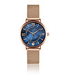 Розовозлатист дамски часовник със син циферблат Aliz-0 снимка