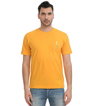 Жълта памучна мъжка тениска Ryan снимка