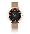 Розовозлатист дамски часовник с черен циферблат Viv-0 снимка