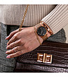 Розовозлатист дамски часовник с черен циферблат Viv-1 снимка