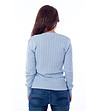 Памучен дамски пуловер в небесносиньо Alison-1 снимка