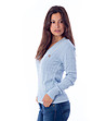 Памучен дамски пуловер в небесносиньо Alison-2 снимка