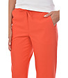 Оранжев дамски панталон с лен-4 снимка