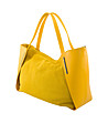Дамска кожена чанта в жълто-1 снимка