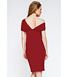Стилна рокля в червен нюанс-1 снимка