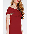 Стилна рокля в червен нюанс-3 снимка
