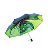 Сгъваем дамски чадър в синьо и зелено с UV защита-0 снимка