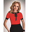 Дамска блуза в червено и черно Bibiana-0 снимка