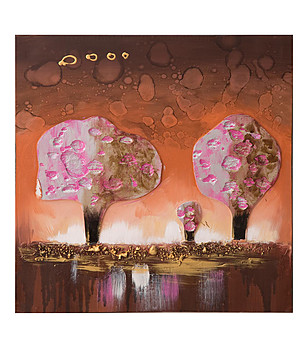 Ръчно рисувана картина Розови дървета снимка