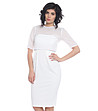 Бяла рокля с вталена линия-0 снимка