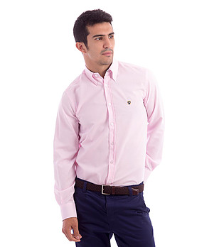 Розова памучна мъжка риза Roland снимка
