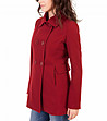 Дамско палто в бордо с двуредно закопчаване-1 снимка