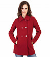 Дамско палто в бордо с двуредно закопчаване-2 снимка