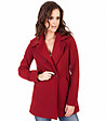 Дамско палто в бордо с двуредно закопчаване-3 снимка