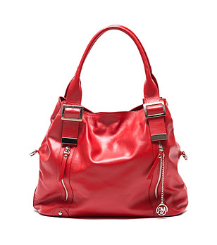 Червена дамска кожена чанта Valena снимка