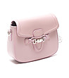 Розова дамска кожена чанта за рамо Antonia-3 снимка