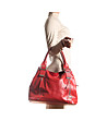 Червена дамска кожена чанта Valena-2 снимка