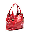 Червена дамска кожена чанта Valena-3 снимка