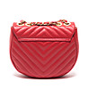 Червена кожена дамска чанта за рамо Viviana-1 снимка