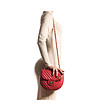 Червена кожена дамска чанта за рамо Viviana-2 снимка