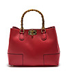 Червена дамска кожена чанта Roxana-0 снимка