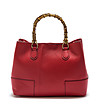 Червена дамска кожена чанта Roxana-1 снимка