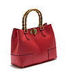 Червена дамска кожена чанта Roxana-2 снимка