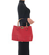 Червена дамска кожена чанта Roxana-4 снимка