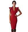 Червена рокля с къдрички от Vivi Boutique-0 снимка