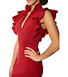 Червена рокля с къдрички от Vivi Boutique-2 снимка