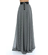 Дълга карирана пола в черно и бяло Salina-1 снимка