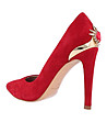 Червени велурени дамски обувки с кристал Verona-2 снимка