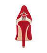 Червени велурени дамски обувки с кристал Verona-4 снимка