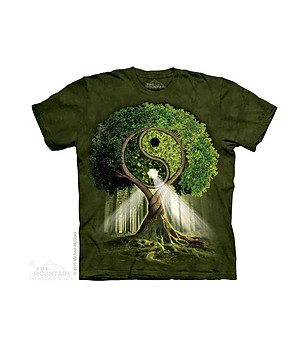 Unisex памучна тениска Yin Yang Tree снимка