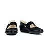 Черни дамски кожени обувки с лепки-3 снимка