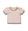 Памучна бебешка блуза в цвят екрю с къдрички-0 снимка