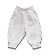 Памучен бебешки панталон в бяло-0 снимка