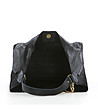 Черна кожена дамска чанта с релеф-3 снимка