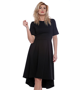 Асиметрична рокля в черен цвят Luciana снимка