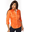 Памучна дамска оранжева риза Tessa-4 снимка