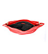 Червена дамска чанта с овална форма-3 снимка