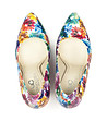 Многоцветни кожени дамски обувки на цветя-1 снимка