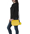 Жълта дамска чанта от естествена кожа Connie-3 снимка