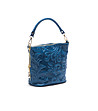 Синя кожена дамска чанта Denise-2 снимка