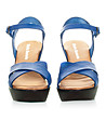 Сини дамски сандали от естествена кожа-1 снимка