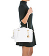 Бяла дамска чанта от естествена кожа Selma-4 снимка
